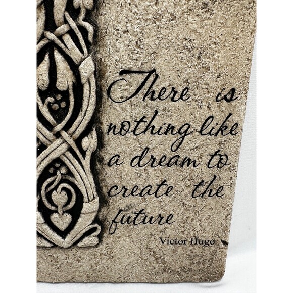RK PRODUCTIONS Hand Cast Stone Wall Art -Victor Hugo Dream/Future Quote 10.5x5" - Picture 2 of 9